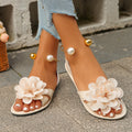 Scarlet Bloom Flat Sandals
